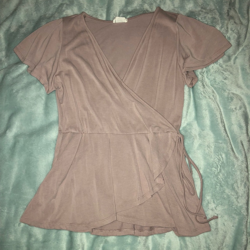 Lilac faux wrap top